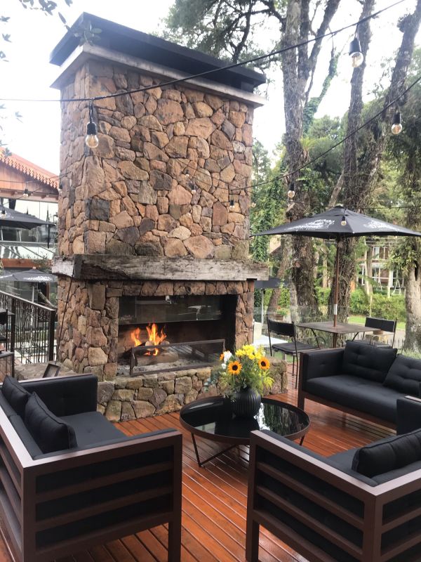 Finished Outdoor Fireplace